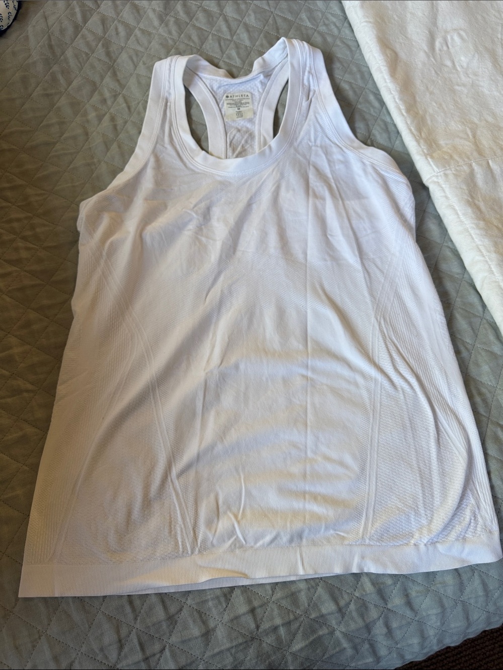 Athleta White Racerback Performance Tank